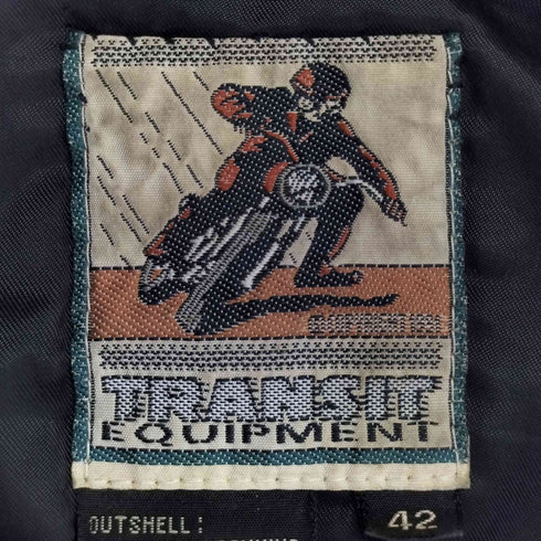 TRANSIT EQUIPMENT デザインプリント レザー ダブルライダース ジャケット メンズ 42