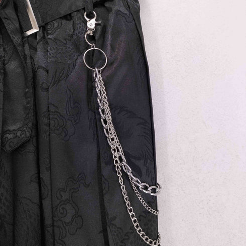 MONY 龍柄 ウォレットチェーン付き プリーツパンツ レディース JPN:M