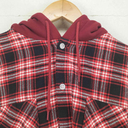 エックスガール X-girl 22AW HEAVYWEIGHT FLANNEL HOODED SHIRT レディース JPN:M