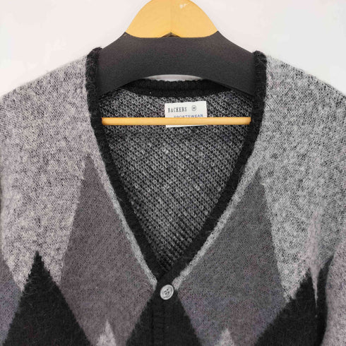 バッカーズ Backers アーガイル ブラッシュドカーディガン モヘア メンズ import:M