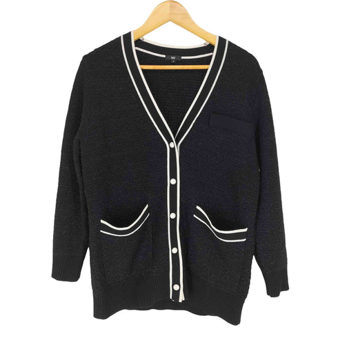 プラステ PLST 23AW ラメジャカードパールボタンミドルカーディガン レディース JPN:S