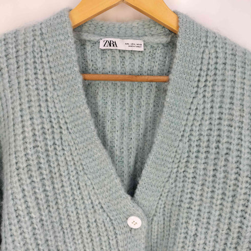 ザラ ZARA アクリルナイロン シャギー ローゲージカーディガン レディース import:L