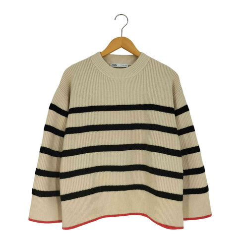 ザラ ZARA ナイロンブレンド アクリルポリエステル ボーダーニット レディース import:L