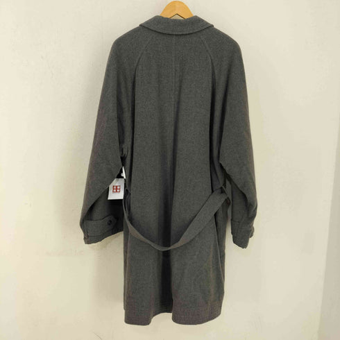 ジュン JUN 80-90s 裏地キルティング 比翼ウールステンカラーコート ウエストベルト付き メンズ ONE SIZE