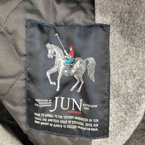 ジュン JUN 80-90s 裏地キルティング 比翼ウールステンカラーコート ウエストベルト付き メンズ ONE SIZE