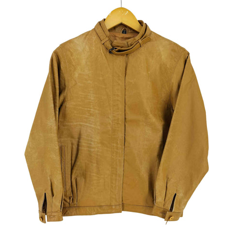 MADE IN KOREA カウレザー シングルライダースジャケット ネックベルト YKK レディース JPN:11号