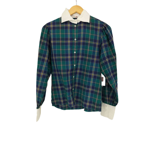 tru blouse 襟切替 チェック L/S シャツ レディース 36
