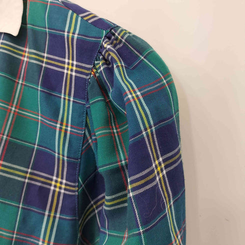 tru blouse 襟切替 チェック L/S シャツ レディース 36