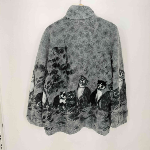 blain 90S アニマルプリント ジップアップ フリースジャケット レディース import:XL