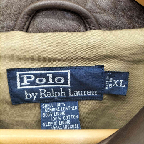 ポロバイラルフローレン Polo by RALPH LAUREN 90S ポニー刺繍 レザースウィングトップ メンズ import:XL