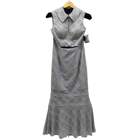 dea. by robe de fleurs 襟付きウエストカットノースリーブチェックマーメイドロングキャバドレス レディース JPN:L