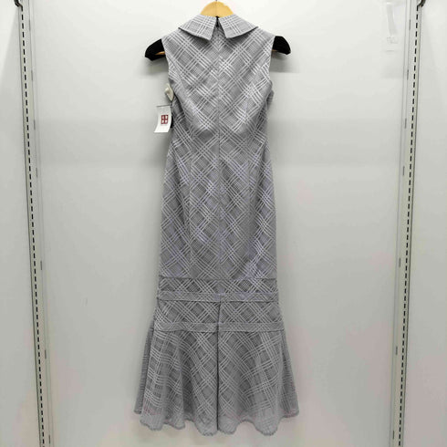 dea. by robe de fleurs 襟付きウエストカットノースリーブチェックマーメイドロングキャバドレス レディース JPN:L