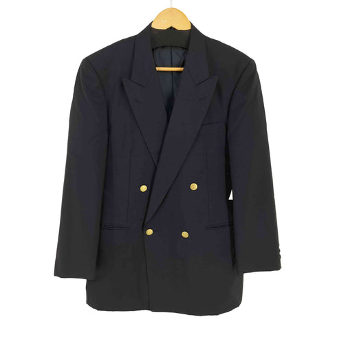 ダックス DAKS ENGLAND 紺ブレ 金ボタン ダブルブレスト ウールジャケット メンズ 98AB6