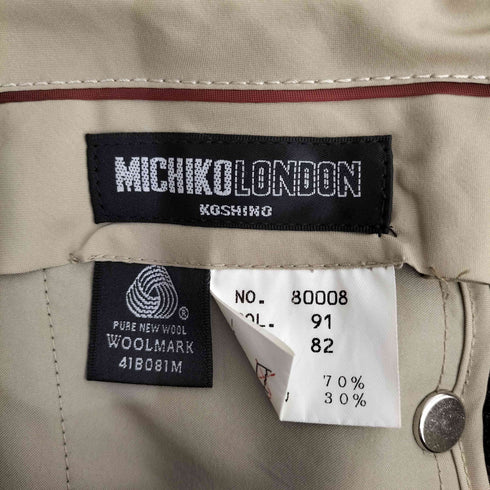 ミチコロンドン MICHIKO LONDON アルパカウール 2タックチェックスラックス メンズ ウエスト82cm