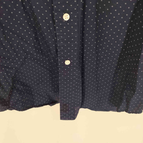 ポロラルフローレン POLO RALPH LAUREN SLIM FIT 現行タグ レギュラーカラー ドット インディゴ コットンシャツ メンズ import:M