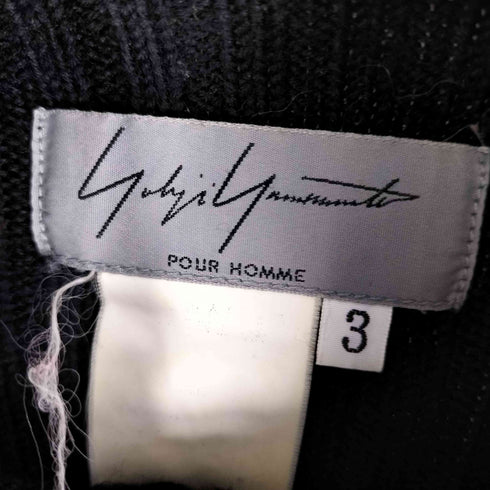 ヨウジヤマモトプールオム Yohji Yamamoto POUR HOMME 00s アーカイブ 異素材 前ポケ ドッキング ドライバーズニット メンズ 3