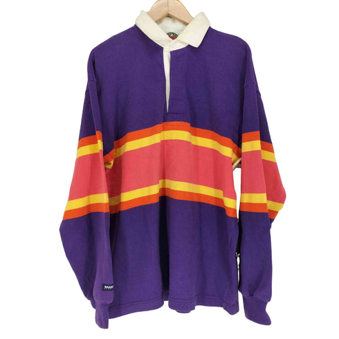 バーバリアン BARBARIAN 90s MADE IN CANADA コットンボーダーL/Sポロシャツ メンズ JPN:L