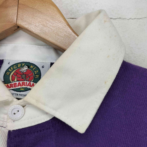 バーバリアン BARBARIAN 90s MADE IN CANADA コットンボーダーL/Sポロシャツ メンズ JPN:L