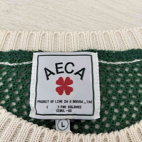 AECA WHITE BIG AECA CROCHET HALF SLEEVE KNIT メンズ import:L