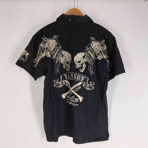 バンソン VANSON スカル ドクロ バック刺繍 ダブルポケット S/S シャツ メンズ import:L