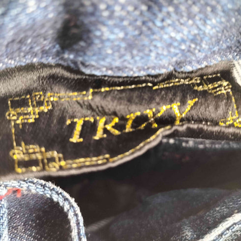 TRIXY Y2K グランジ シワ加工 ジップデザイン オーバーサイズフレアデニム メンズ JPN:XL