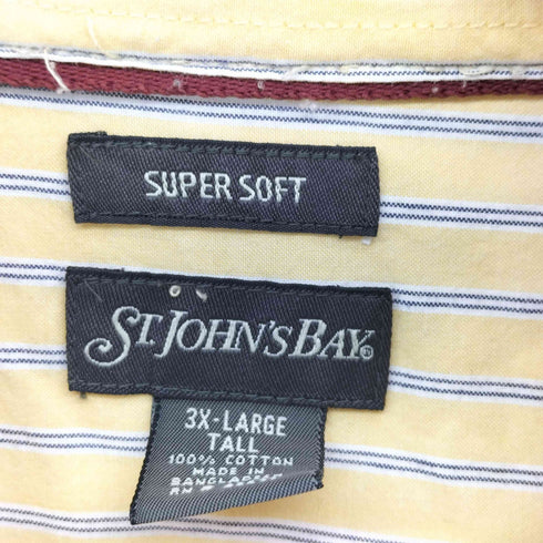 セントジョンズベイ STJOHNS BAY SUPER SOFT ビッグサイズ ストライプ L/S ボタンダウン シャツ メンズ 3XL