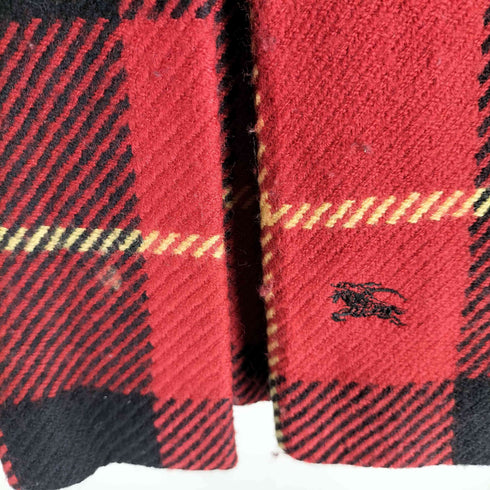 バーバリーブルーレーベル BURBERRY BLUE LABEL ロゴ刺繍 ノバチェック ベルテッド ウールミ二巻きスカート レディース 38