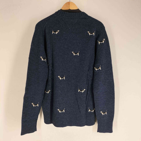 トミーヒルフィガー TOMMY HILFIGER ウール100 アニマル刺繍 ニット セーター レディース import:M