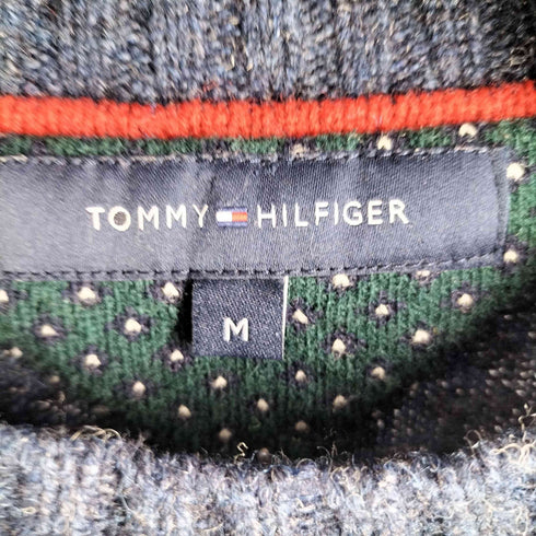 トミーヒルフィガー TOMMY HILFIGER ウール100 アニマル刺繍 ニット セーター レディース import:M