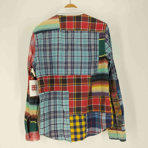 デニムアンドサプライ ラルフローレン DENIM & SUPPLY RALPH LAUREN クレイジーパターン チェック ネイティブ 総柄 デニム 切替 L/S シャツ メンズ import:S