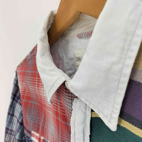 デニムアンドサプライ ラルフローレン DENIM & SUPPLY RALPH LAUREN クレイジーパターン チェック ネイティブ 総柄 デニム 切替 L/S シャツ メンズ import:S