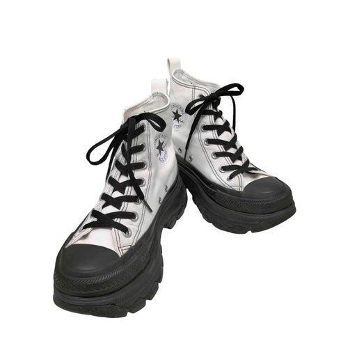 コンバースオールスター CONVERSE ALLSTAR TREKWAVE HI WHITE BLACK 厚底ハイカットス二ーカー レディース JPN:24