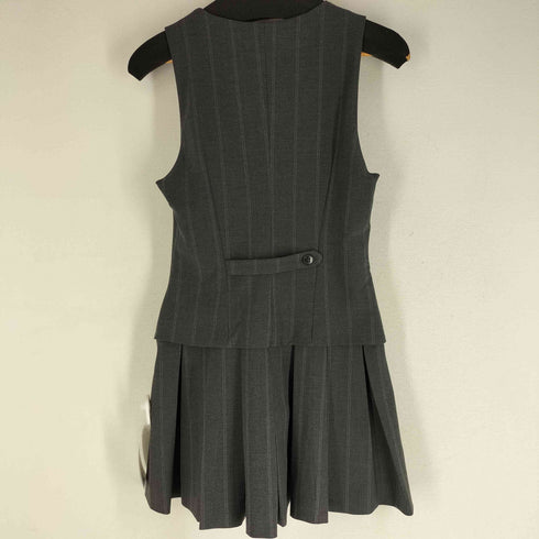 ザラ ZARA ストライプ ボックスプリーツ ベストワンピース レディース import:M