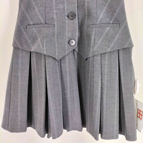 ザラ ZARA ストライプ ボックスプリーツ ベストワンピース レディース import:M