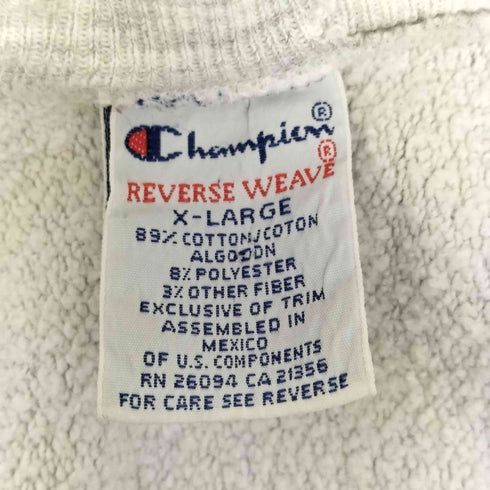 チャンピオン Champion 刺繍タグ メキシコ製 OSWEGO STATE リバースウィーブ ボロ メンズ JPN:XL