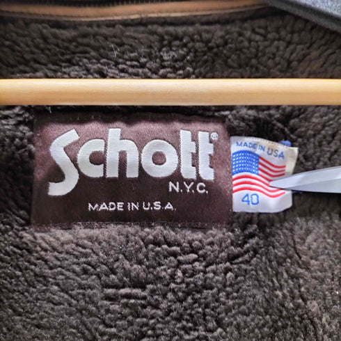 ショット Schott 80S 茶タグ MADE IN USA レザーカーコート メンズ US:40