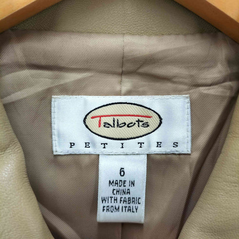 タルボット TALBOTS ステンカラーレザージャケット レディース US:6