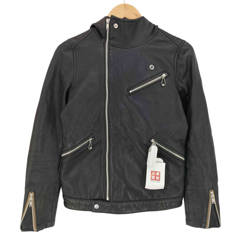 ヒステリックグラマー HYSTERIC GLAMOUR 羊革 フード ダブルライダース レザージャケット レディース FREE