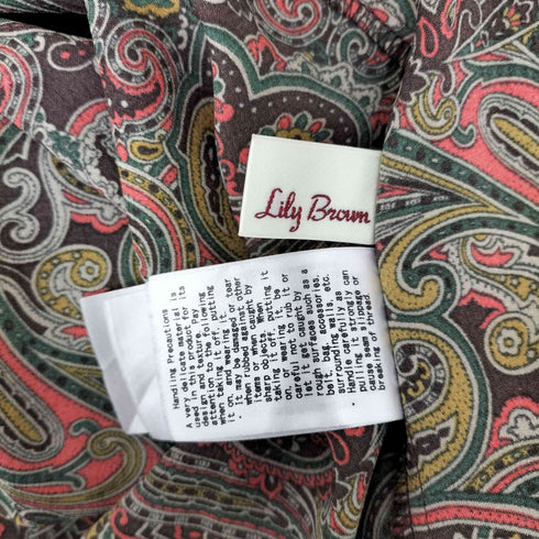 リリーブラウン Lily Brown ペイズリールーズシャツワンピース レディース FREE