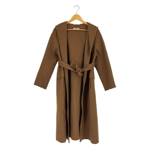 エスマックスマーラ S Max Mara SVEZIA ピュアヴァージンウール フーデッド ダブルフェイス ラップコート レディース J:38