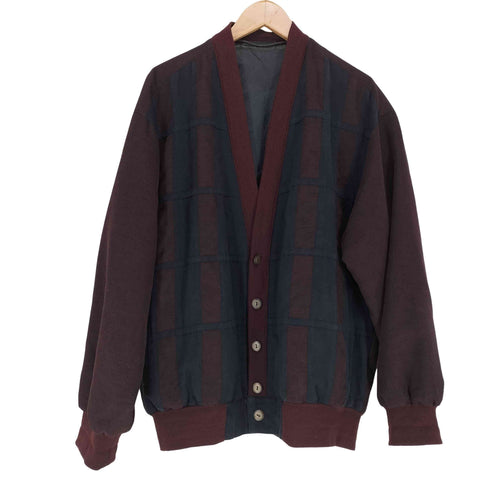 TRAFIC MENSWEAR 異素材切替 ニットカーディガン メンズ