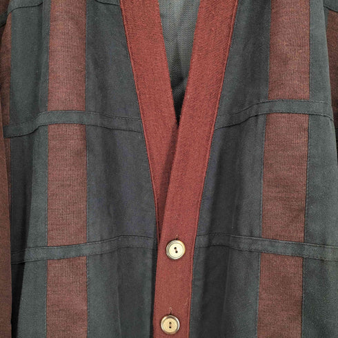 TRAFIC MENSWEAR 異素材切替 ニットカーディガン メンズ