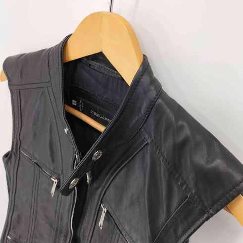 ディースクエアード DSQUARED2 牛革ライダーベスト メンズ 48