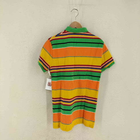 ポロバイラルフローレン Polo by RALPH LAUREN CUSTOM FIT ポニー刺繍 マルチボーダー 鹿の子ポロシャツ メンズ import:S