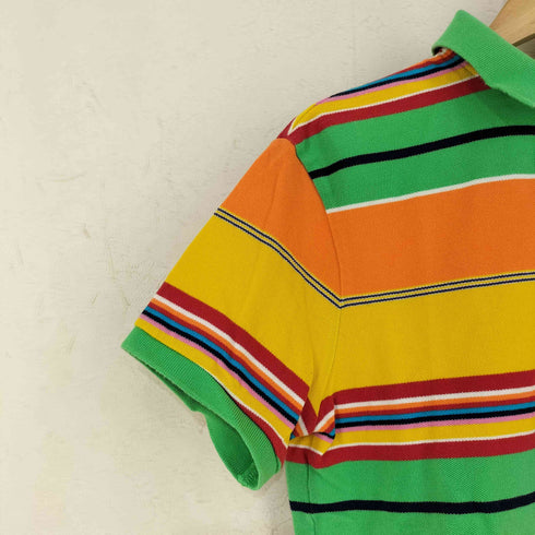 ポロバイラルフローレン Polo by RALPH LAUREN CUSTOM FIT ポニー刺繍 マルチボーダー 鹿の子ポロシャツ メンズ import:S