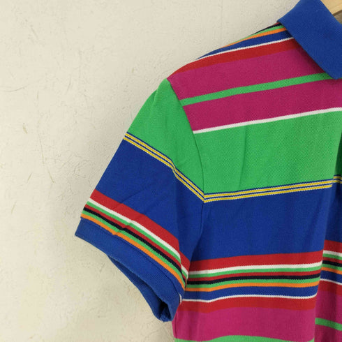 ポロバイラルフローレン Polo by RALPH LAUREN CUSTOM FIT ポニー刺繍 マルチボーダー 鹿の子ポロシャツ メンズ import:S