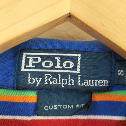 ポロバイラルフローレン Polo by RALPH LAUREN CUSTOM FIT ポニー刺繍 マルチボーダー 鹿の子ポロシャツ メンズ import:S