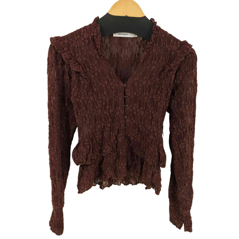 マウジー moussy RUFFLE LACY CUT ブラウス レディース FREE