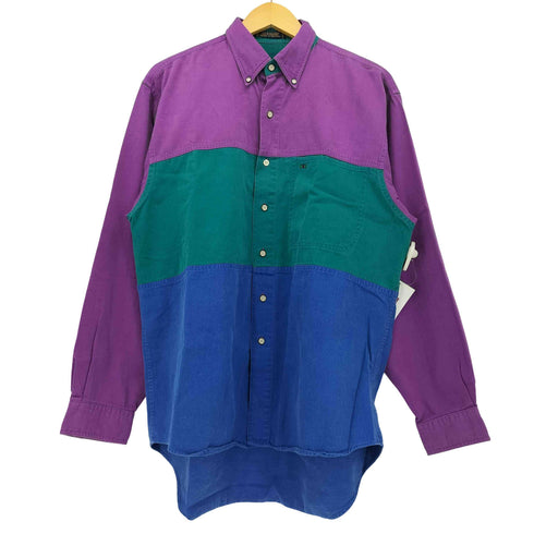 COLOURS by ALEXANDER JULIAN パッチワーク L/S ボタンダウン シャツ メンズ import:M