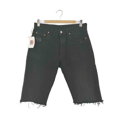 リーバイス Levis UK製 ボタン裏311刻印 501 後染めブラックデニム リメイク ショーツ メンズ 34inch